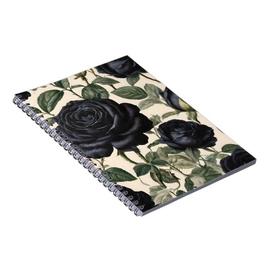 **"Donkere Romance: zwarte  provinciale Rozen"** Notitieboek (Rechterzijde)