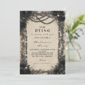 Donkere Romance Zwarte Roos Halloween Soirée Kaart (Staand voorkant)