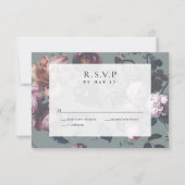 Donkere Romantic Moody Floral RSVP Weddenschappen (Voorkant)