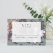 Donkere Romantic Moody Floral RSVP Weddenschappen (Staand voorkant)