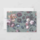Donkere Romantic Moody Floral RSVP Weddenschappen (Achterkant)
