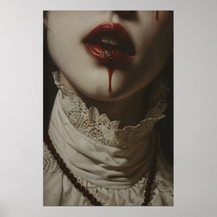 Donkere Romantiek Gotische Vampier Vrouw Kunst Por Poster