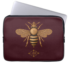 Donkere Romantiek Koninklijke Bij | Bourgondië & G Laptop Sleeve