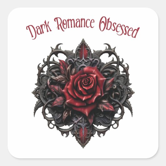 Donkere Romantiek Obsessie Vierkante Sticker (Voorkant)