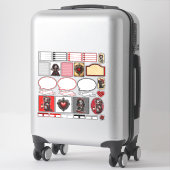 Donkere Romantiek Suiker Schedels 4 Sticker (Koffer)
