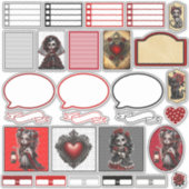 Donkere Romantiek Suiker Schedels 4 Sticker (Voorkant)