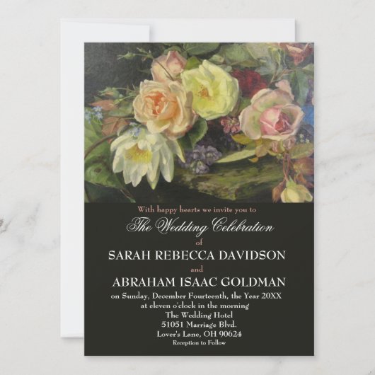 Donkere Romantische Antieke Tole Schildering Bruil Kaart (Voorkant)