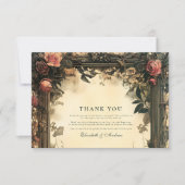 Donkere Romantische Art Nouveau Bruiloft Bedankkaart (Voorkant)
