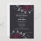 Donkere Romantische Bloem Gothic Bruiloftsborrel Kaart (Voorkant)