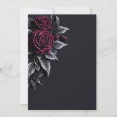 Donkere Romantische Bloem Gothic Bruiloftsborrel Kaart (Achterkant)