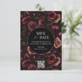 Donkere Romantische Bloemen Foto Save The Date Kaa (Staand voorkant)