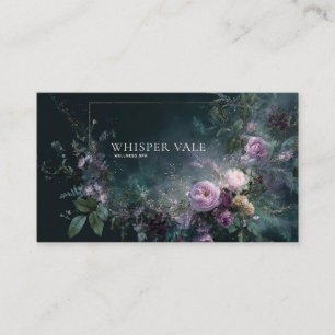Donkere Romantische Bloemige Blush Mauve Gouden Li Visitekaartje