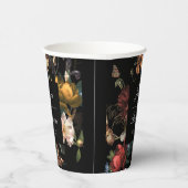 Donkere Romantische Bloemige Nederlandse Trouw Bru Papieren Bekers (Rechts)