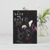 Donkere Romantische Bloemige Trouw Herinneringskaa Kaart (Staand voorkant)