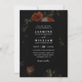 Donkere Romantische Bloemrozen Nederlandse QR Code Kaart (Voorkant)