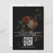 Donkere Romantische Bloemrozen Nederlandse QR Code Kaart (Achterkant)