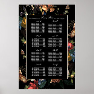 Donkere romantische bloemstuk Nederlandse trouwzit Poster