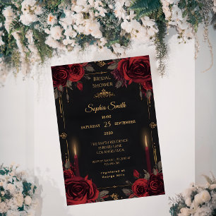 Donkere Romantische Elegante Gotische Rozen Bruids Kaart