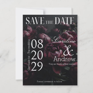 Donkere Romantische Elegante Tijdschrift Foto Save The Date