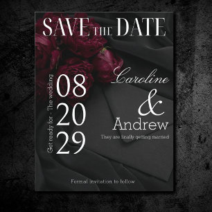 Donkere Romantische Elegante Tijdschrift Foto Save The Date