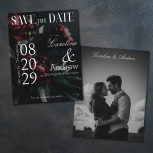 Donkere Romantische Elegante Tijdschriftfoto Save The Date