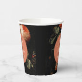 Donkere Romantische Floral roze Rose Wedding Showe Papieren Bekers (Links)