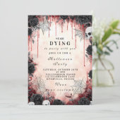 Donkere romantische gotische Halloween Bash Kaart (Staand voorkant)