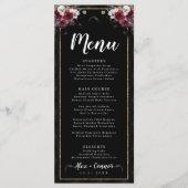 Donkere Romantische Gotische Huwelijksmenu Menu (Voorkant)