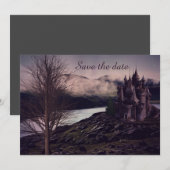 Donkere Romantische Gotische Kasteel Save The Date (Voorkant / Achterkant)
