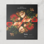 Donkere romantische humeurige elegante bloemenbrui plaatskaartje (Buitenkant ongevouwen)