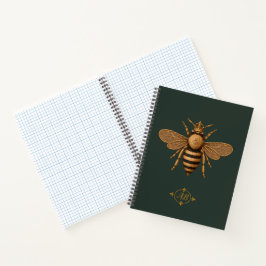 Donkere Romantische Koninklijke Bij | Diep Bosgroe Notitieboek