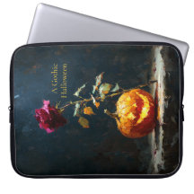 Donkere Romantische Pompoen & Roos Laptop Hoes