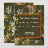 Donkere Romantische Rozen Antieke Tole Trouw Kaart (Voorkant / Achterkant)