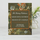 Donkere Romantische Rozen Antieke Tole Trouw Kaart (Staand voorkant)