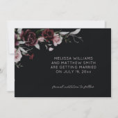 Donkere Romantische Rozen Zwarte Bruiloft Save The Date (Achterkant)