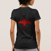Donkere Rood Kruis Pattee T-shirt (Achterkant)