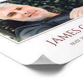 Donkere Rood Viering Van Het Leven Met Foto Uitvaa Poster (Hoek)