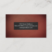 Donkere Rood Vignet Leren Achtergrond Visitekaartje (Achterkant)