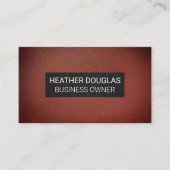 Donkere Rood Vignet Leren Achtergrond Visitekaartje (Voorkant)