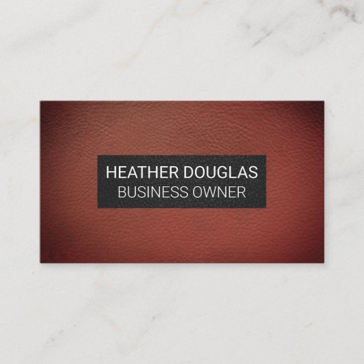 Donkere Rood Vignet Leren Achtergrond Visitekaartje (Voorkant)