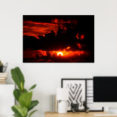 donkere roodbruine zonnehemel poster (Thuiskantoor)