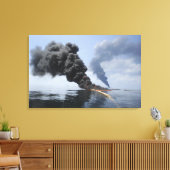 Donkere rook- en vuurwolken komen tevoorschijn 3 canvas afdruk (Insitu (Woonkamer))