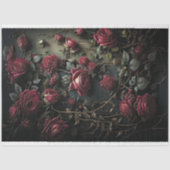 Donkere Roos Bloei Tissuepapier (Voorkant)