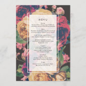 Donkere Roos Botanical Fete Wedding Menu (Voorkant)