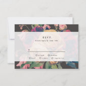 Donkere Roos Botanical Fete Wedding RSVP-kaart RSVP Kaartje (Voorkant)