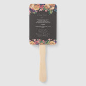 Donkere Roos Botanische Fete Weddenschap Handwaaier (Achterkant)