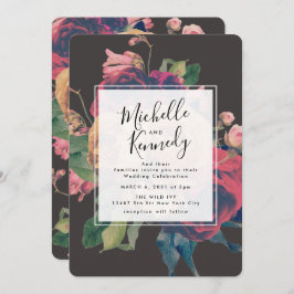 Donkere Roos Botanische Fete Weddenschap Kaart