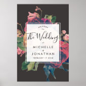 Donkere Roos Botanische Fete Weddenschap Poster (Voorkant)