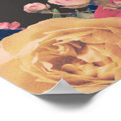 Donkere Roos Botanische Fete Weddenschap Poster (Hoek)