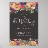 Donkere Roos Botanische Fete Weddenschap Poster (Voorkant)